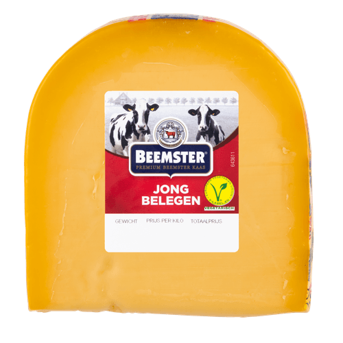 Foto van DekaVers Beemster kaas jong belegen 48+ op witte achtergrond
