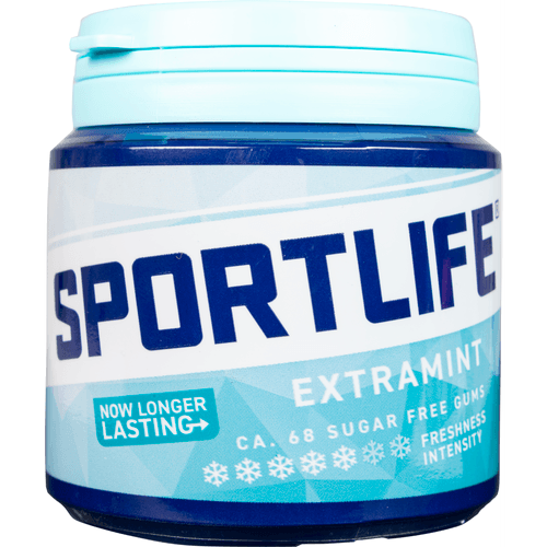 Foto van Sportlife Kauwgom extramint op witte achtergrond