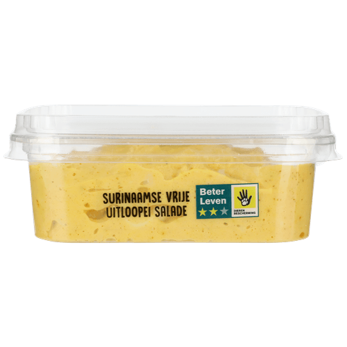 Foto van 1 de Beste Surinaamse vrije uitloopei salade op witte achtergrond