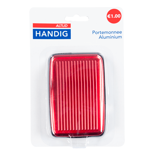 Foto van Altijd handig Portemonnee aluminium op witte achtergrond