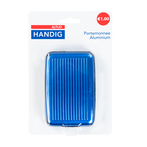 Foto van Altijd handig Portemonnee aluminium op witte achtergrond