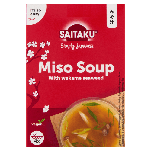 Foto van Saitaku Miso soup op witte achtergrond