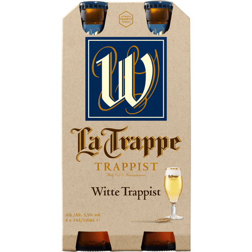 Foto van La Trappe Witte trappist 4x33 cl op witte achtergrond