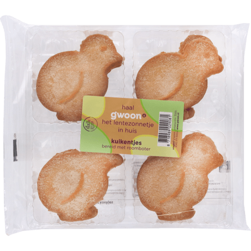 Foto van G'woon Roomboterkuikentjes op witte achtergrond