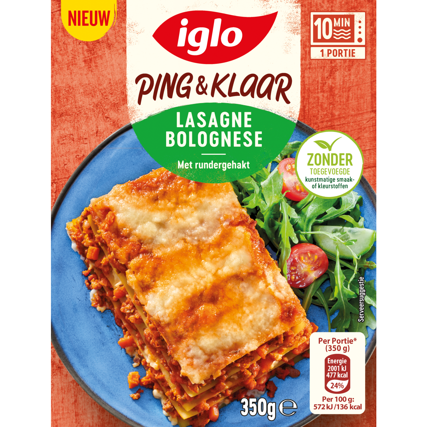 Iglo Ping en klaar lasagne bolognese