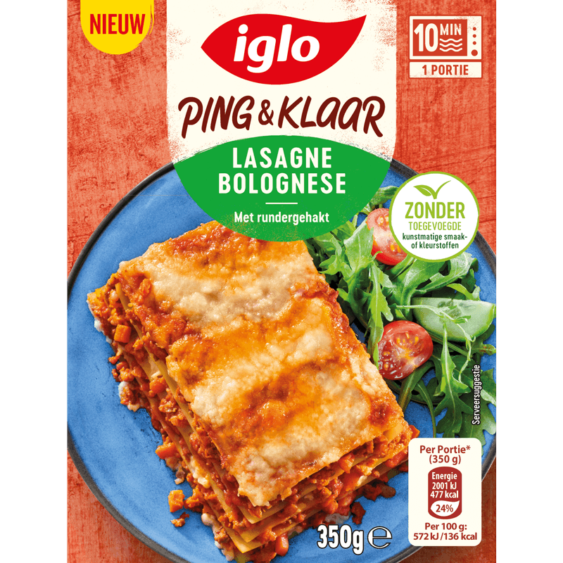 Iglo Ping & klaar lasagne bolognese