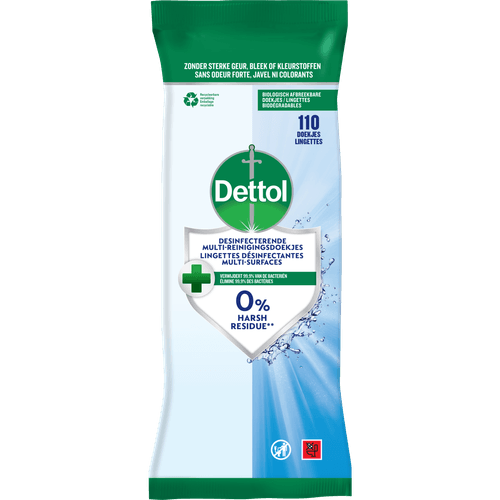 Foto van Dettol Multi reinigingsdoekjes antibacterieel op witte achtergrond