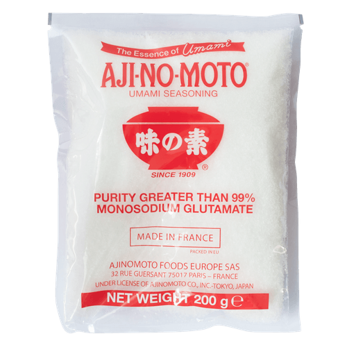 Foto van Ajinomoto Smaakversterker op witte achtergrond