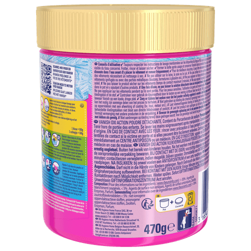 Foto van Vanish Oxi Action Wasbooster Poeder Vlekverwijderaar Voor Gekleurde Was op witte achtergrond