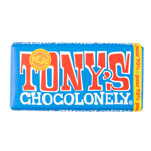 Foto van Tony's Chocolonely puur op witte achtergrond