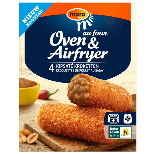 Foto van Mora Oven & airfryer kroketten kipsate 4 st. op witte achtergrond