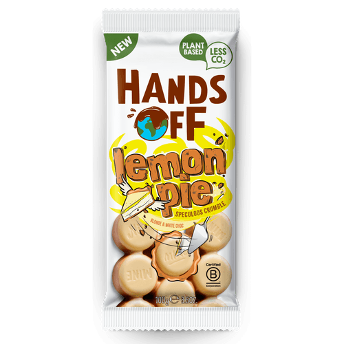 Foto van Hands Off My Chocolate Lemon pie op witte achtergrond