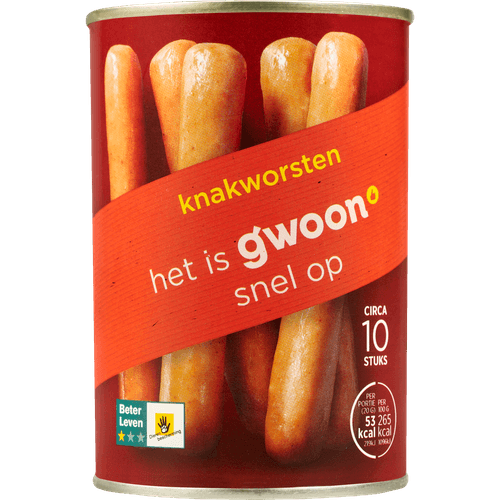 Foto van G'woon Knakworst op witte achtergrond