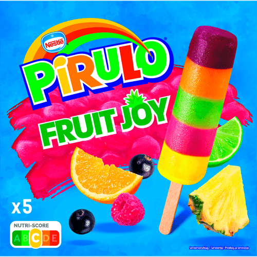 Foto van Nestlé Waterijs pirulo fruit joy 5 st. op witte achtergrond
