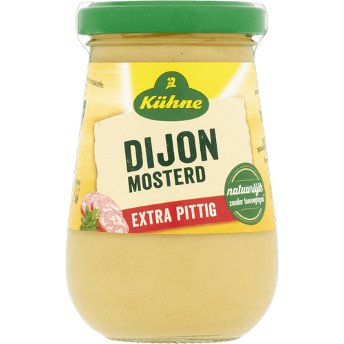 Foto van Kühne Dijon mosterd extra pittig op witte achtergrond