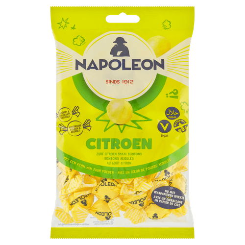 Foto van Napoleon Kogels citroen op witte achtergrond