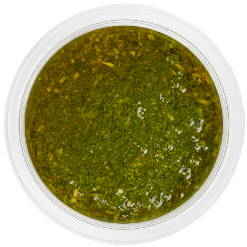Foto van DekaMarkt Pesto groen op witte achtergrond