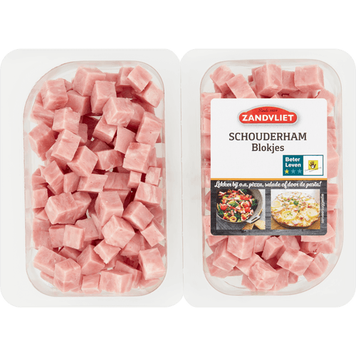 Foto van Zandvliet Schouderhamblokjes op witte achtergrond