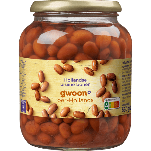 Foto van G'woon Bruine bonen hollands op witte achtergrond