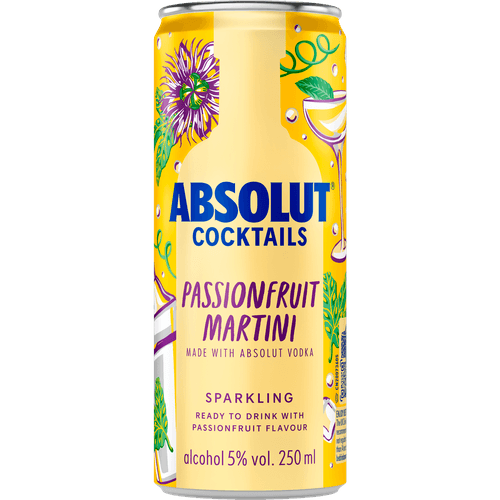 Foto van Absolut Passionfruit martini op witte achtergrond