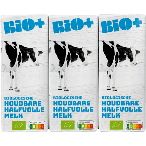 Foto van Bio+ Houdbare melk halfvol 3 stuks op witte achtergrond