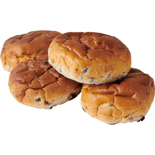 Foto van DekaVers Rozijnen krentenbol 4 stuks op witte achtergrond