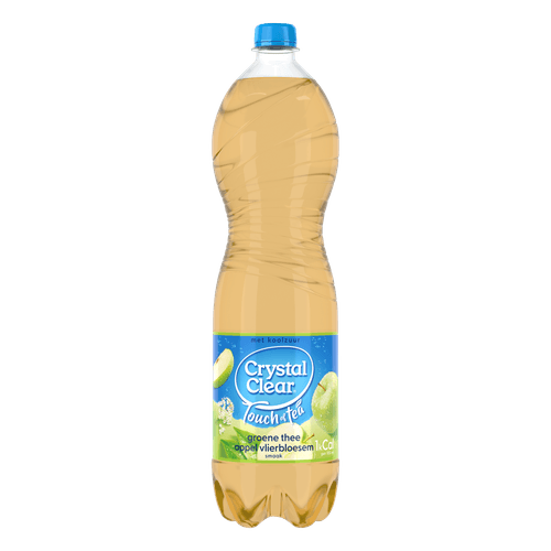 Foto van Crystal Clear Touch of tea groene thee appel vlierbloesem op witte achtergrond