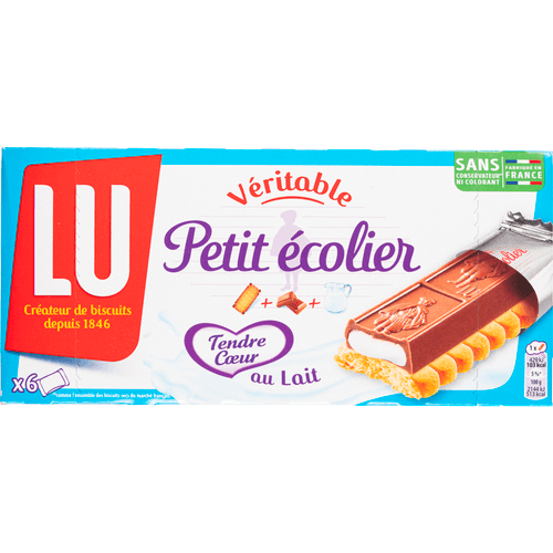 Foto van Lu Scholiertje reep met melk op witte achtergrond