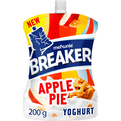 Foto van Melkunie Breaker appeltaart op witte achtergrond