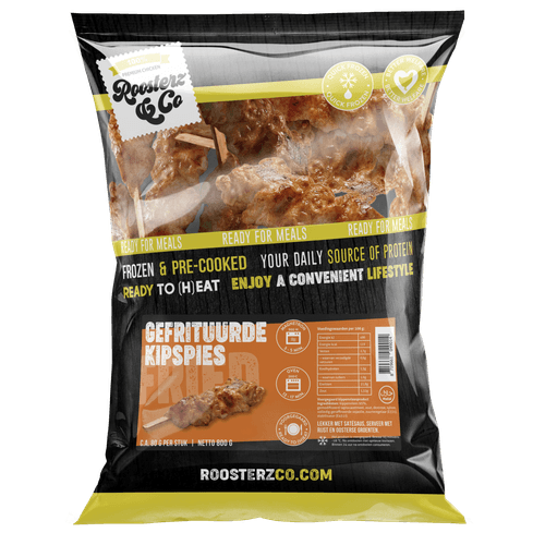 Foto van Roosterz & Co Kipspies gebakken op witte achtergrond