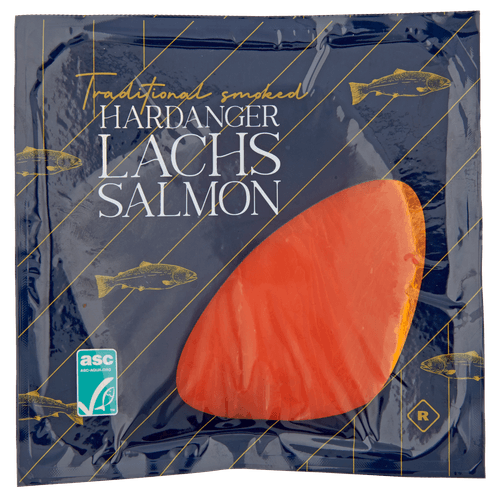 Foto van Hardanger Gerookte zalm op witte achtergrond