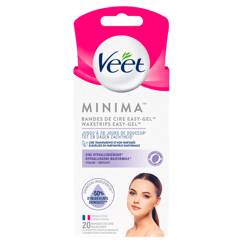 Foto van Veet Koude wasstrips gezicht op witte achtergrond