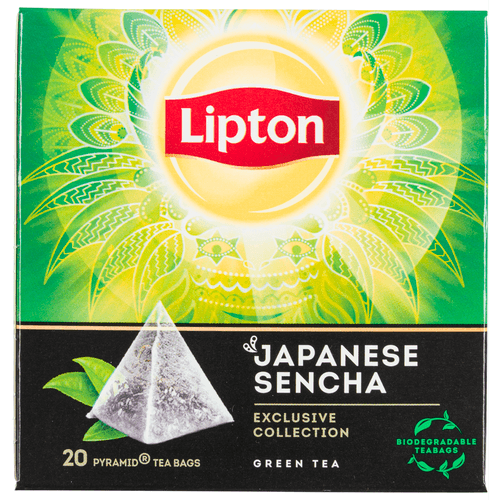 Foto van Lipton Groene thee sencha kop 20 zk. op witte achtergrond