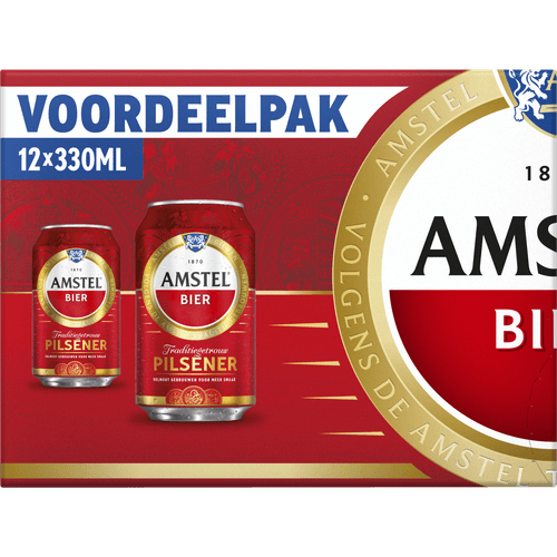 Foto van Amstel Pilsener op witte achtergrond