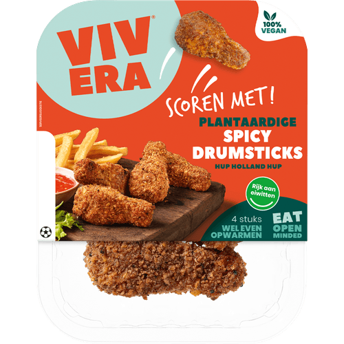 Foto van Vivera Plantaardige drumsticks spicy op witte achtergrond