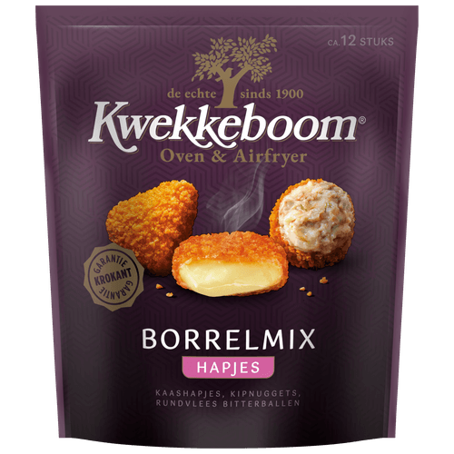 Foto van Kwekkeboom Borrelmix hapjes oven & airfryer 12 st. op witte achtergrond