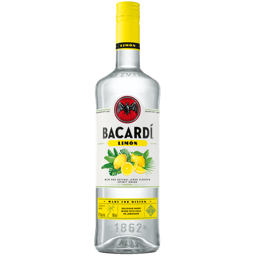 Foto van Bacardi Rum limon op witte achtergrond