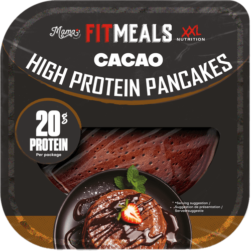 Foto van Fitmeals Protein pancake chocolade op witte achtergrond