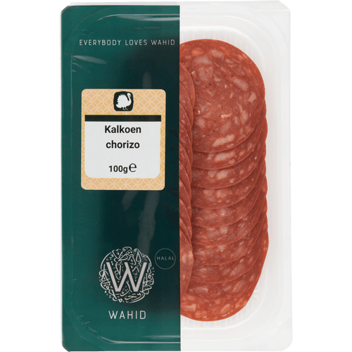 Foto van Wahid Kalkoen chorizo op witte achtergrond