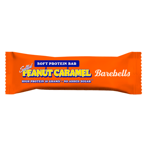 Foto van Barebells Reep caramel soft salted peanut op witte achtergrond