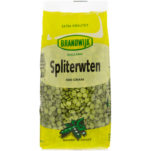 Foto van Brandwijk Spliterwten op witte achtergrond