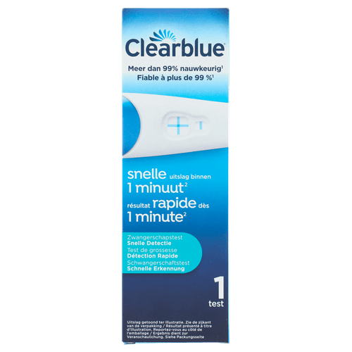 Foto van Clearblue Zwangerschapstest snel op witte achtergrond