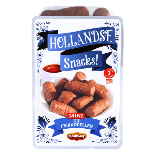 Foto van Flemmings Kip frikandelletjes mini op witte achtergrond