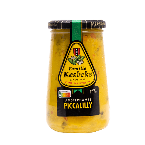 Foto van Kesbeke Piccalilly zoetzuur op witte achtergrond