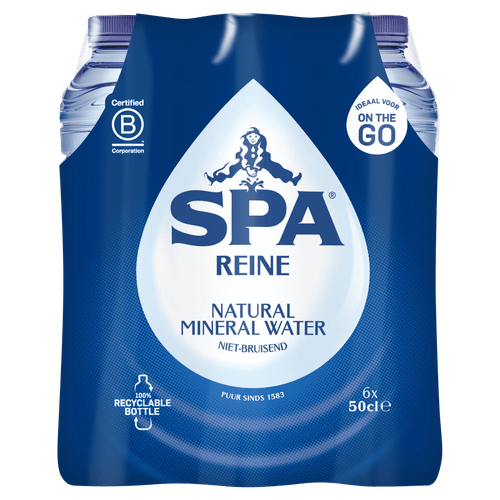 Foto van Spa Mineraalwater reine op witte achtergrond
