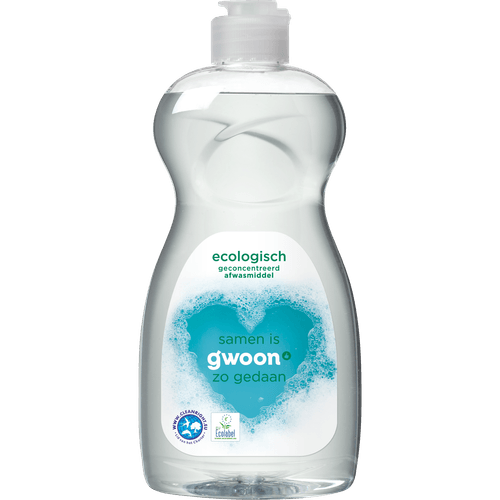 Foto van G'woon Afwasmiddel ecologisch op witte achtergrond