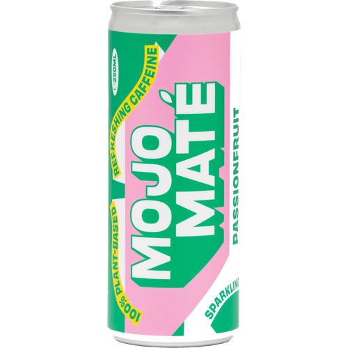 Foto van Mojo maté Passion fruit op witte achtergrond