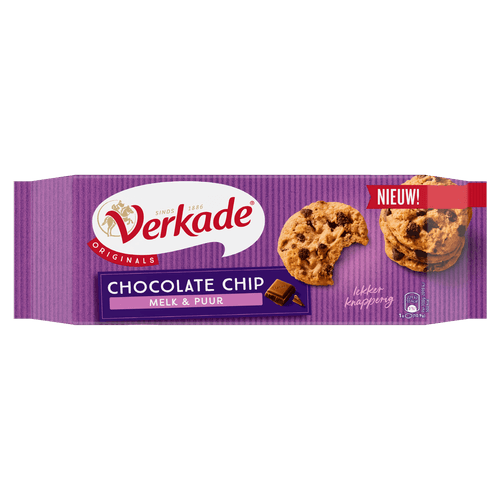 Foto van Verkade Chocolade chip melk&puur op witte achtergrond