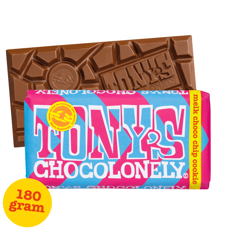 Tony's Chocolonely melk chocolate chip cookie