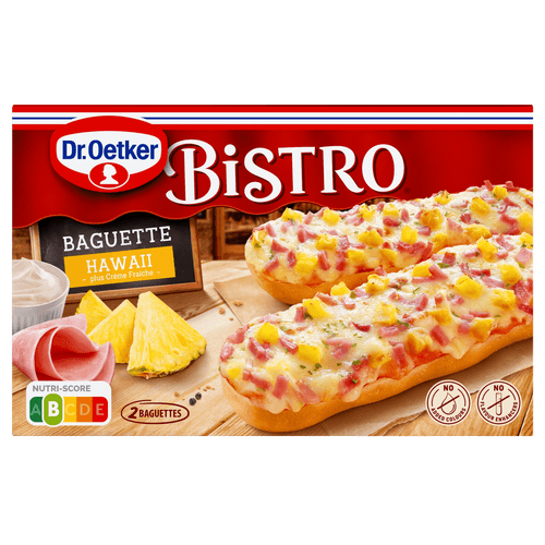 Foto van Dr. Oetker Bistro baquette hawaii 2st. op witte achtergrond